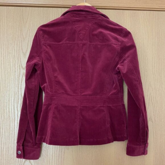WomenCrazy Horse Burgundy Corduroy Jacket Size M Preppy, Academic, Dark Academia - Picture 2 of 3
